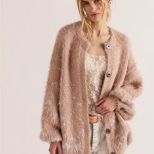 Free People Wish Fuzzy Cardigan